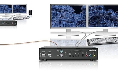 Dual-DVI Fiber Optic KVM Extender