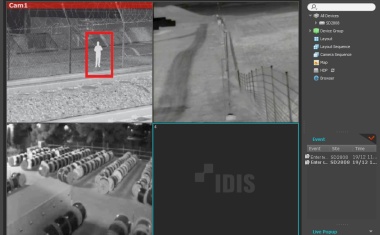 Idis Video Surveillance Enhanced by Perimeter Analytics from Davantis