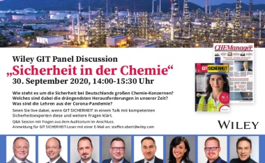 Sicherheit in der Chemie - Die Wiley GIT Panel Discussion am 30. September 2020 mit fünf Branchen-Experten