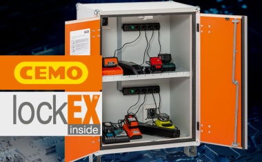 Cemo: Akku-Sicherheitsschrank mit Überdruck- und Explosionssicherung