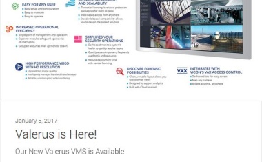 Valerus VMS System Shipped and Installed
