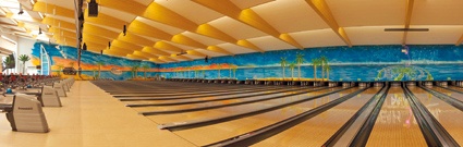Mit 52 Bowlingbahnen ist der Dream-Bowl Palace in Unterföhring bei München...