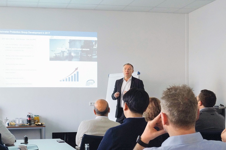 Morten Andreasen, CEO TPPG, bei seinem Vortrag auf dem Distributoren-Meeting...