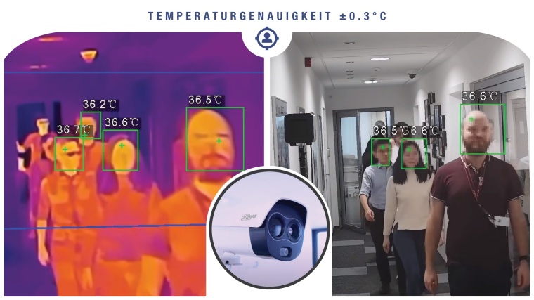 KI-Wärmebild-Technologie zur Kontrolle der Körpertemperatur in Echtzeit mit...