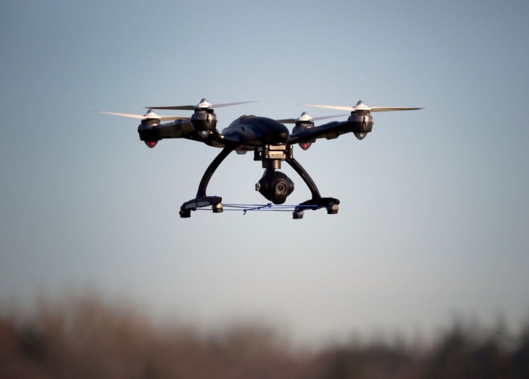 Europe, Germany, View Of Drone With Camera Flying, Airborne. Foto/Copyright:...