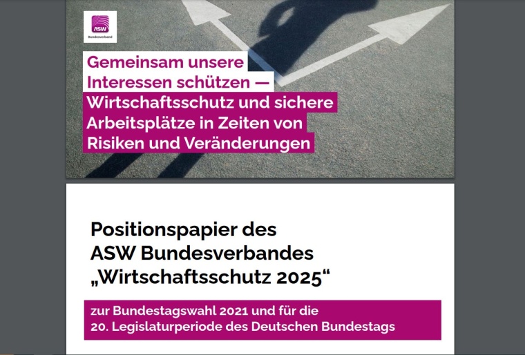 Titelseite des ASW-Positionspapiers zur Bundestagswahl 2021 (Abb.: ASW)