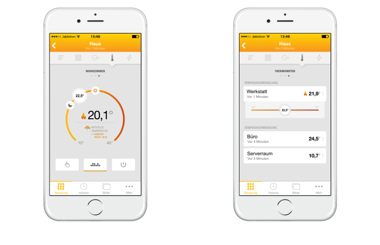 Mit MyJablotron lassen sich verschiedene Heizzonen innerhalb eines Gebäudes...