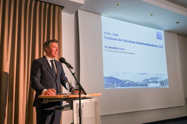 Dr. Benedikt Franke, CEO der Münchner Sicherheitskonferenz, gab Einblick in...
