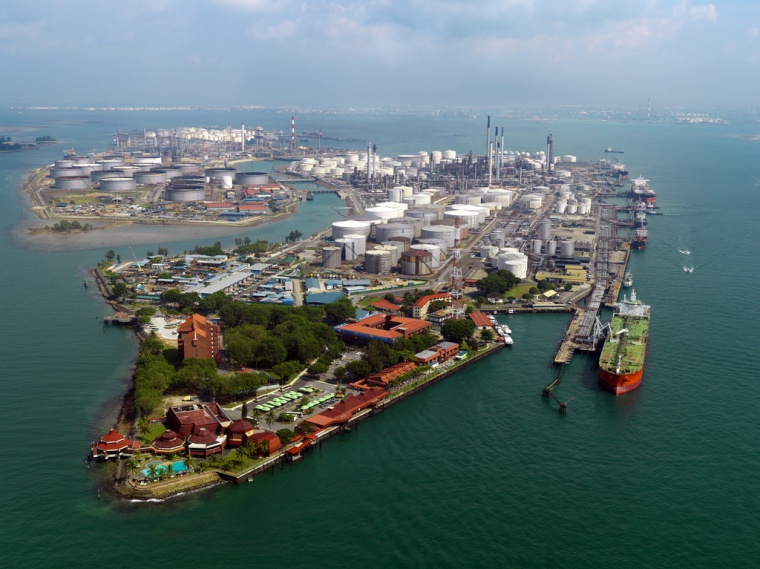 Shell Pulau Bukom Plant on an island 5.5 km southwest of Singapore