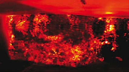 Hot spots in a waste bunker can lead to sponteneous self combustion and fires
