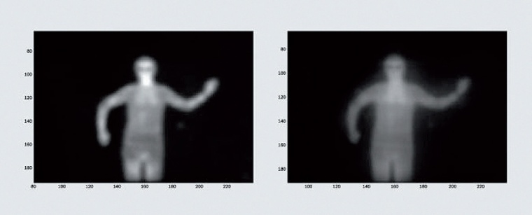 Comparison of IR images produced through a Trifocus lens (left) and...