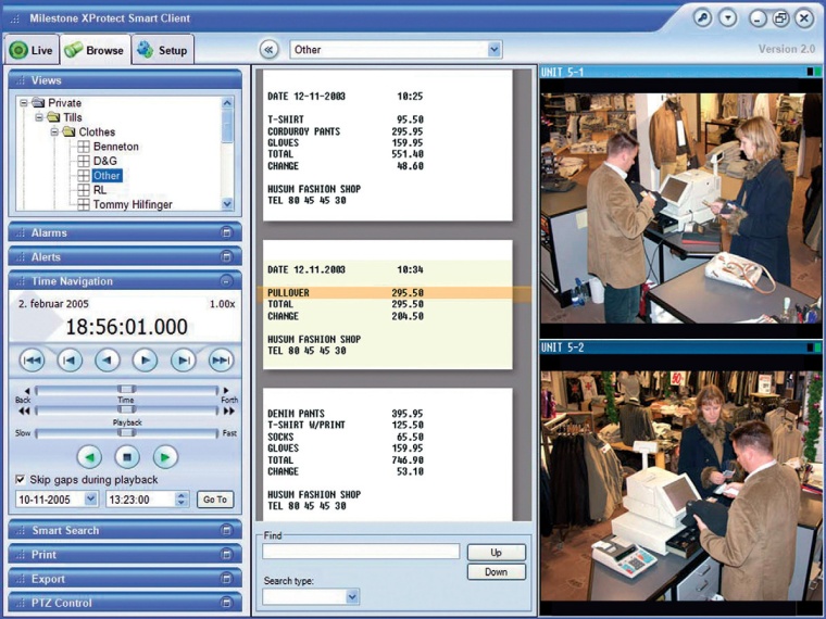 Analyzing Point of Sales data with high quality network video. (Image supplied...