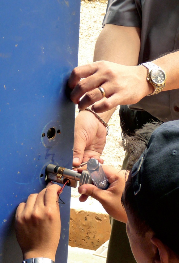 Staff from Thai security experts Skulthai installed the BlueChip locking...