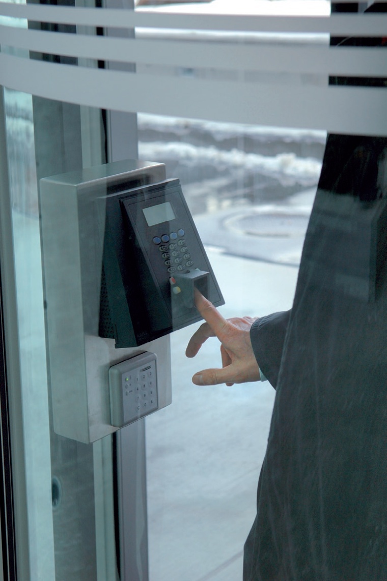 Biometric identification guarantees security even outside normal business hours.