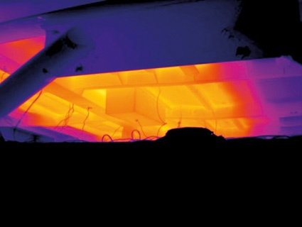 Fig. 2: Infrared picture of a steel structure affected by heat exposure from...