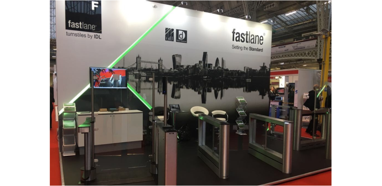 The Integrated Design Ltd (IDL) stand shows Fastlane turnstiles