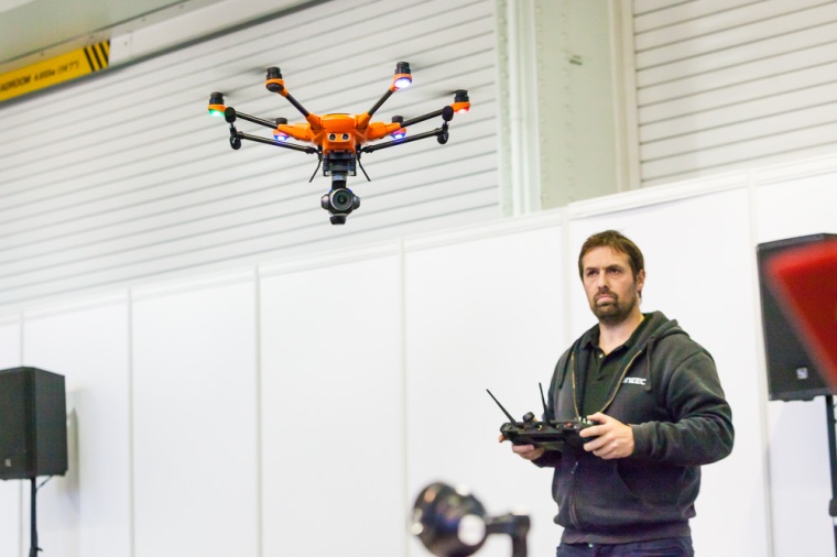 Flying a UAV hexacopter from Yuneec UK in the Drone Zone