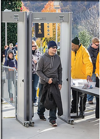 Garrett Metal Detectors provide walk-through stadium security