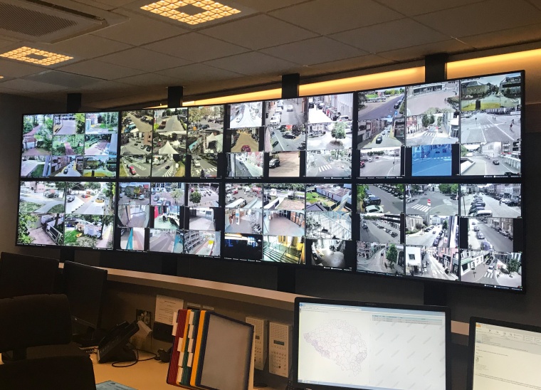 In their control room the City police of Lokeren safeguards the city with Sony...