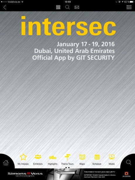 Official Intersec App by GIT: Homescreen