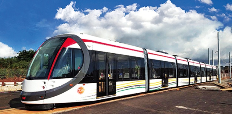 Some of the new Mauritius Metro train units are already in service.