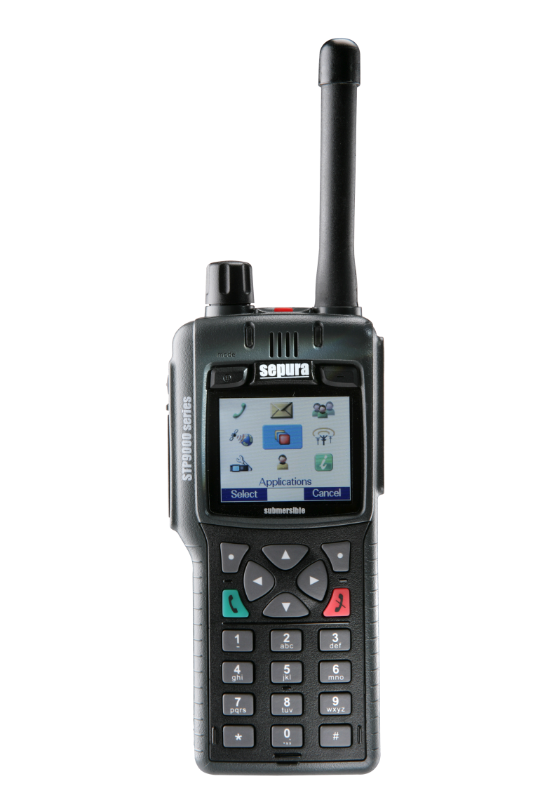 Sepuras STP9000 Tetra hand held radio is outfitted with GPS tracking and one...