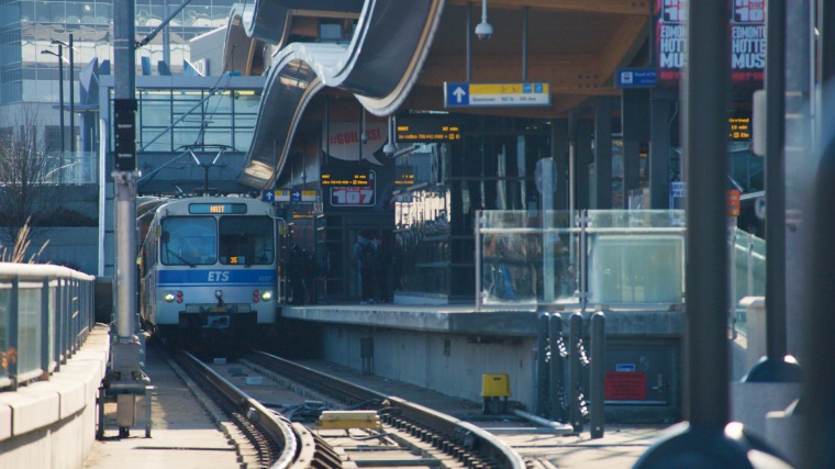 Video surveillance at Edmonton Transit Service train platform