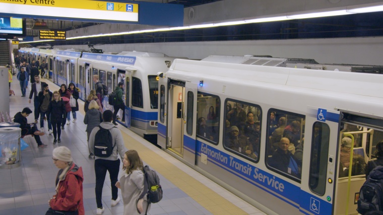 Video surveillance at Edmonton Transit Service train platform