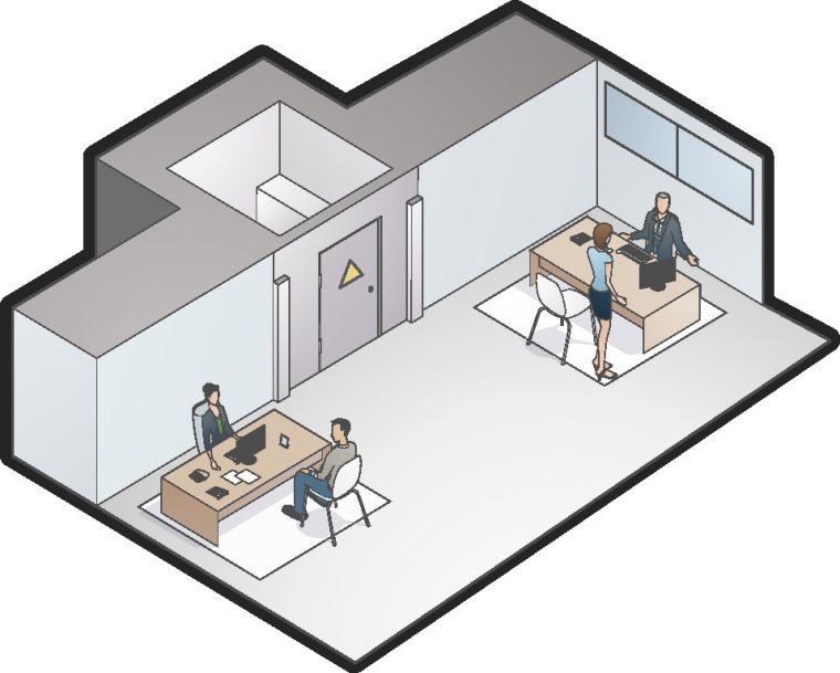 A door monitoring function shows closed or open status, (un)authorized access...