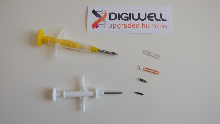 The small x-series tags are placed directly beneath the skin using a cannula....