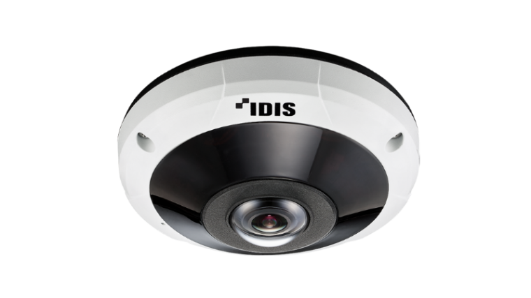 Idis NDAA-compliant 12MP super fisheye camera.