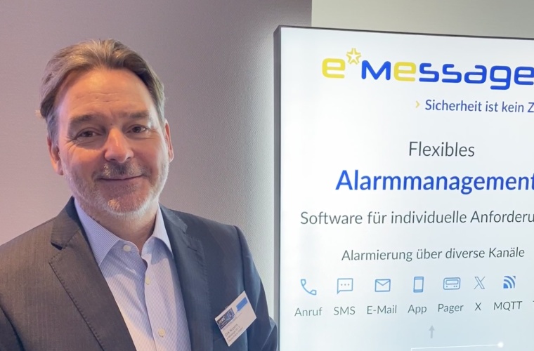 e*Message-Chef Dirk Nopens mit flexiblem Alarmmanagement über eigene Netze