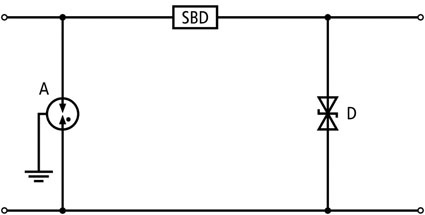 Serial Blocking Device (SBD) in  einer Schaltung mit Gasentladungsableiter  und...