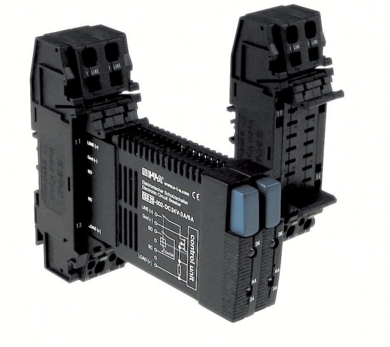 Abb. 1: Elektronischer Schutzschalter ESS20 mit Stromverteiler 17plus