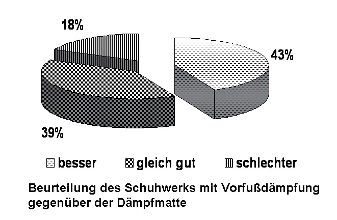 Abb. 4: Vergleich Dämpfungsmatte und Schuh mit Vorfußdämpfung