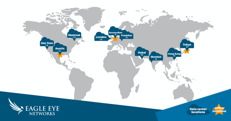 Mit dem Aufbau weltweiter Datenzentren will Eagle Eye Networks eine breitere...