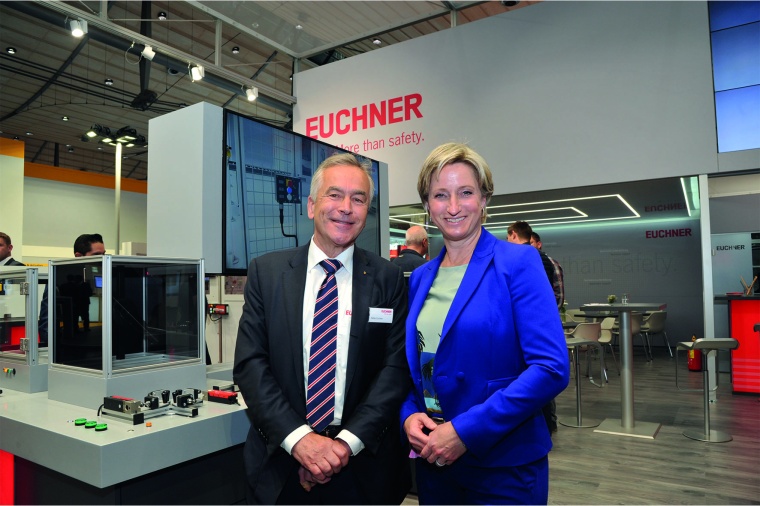 Hoher Besuch auf der Hannover Messe bei Euchner: Dr. Nicole Hoffmeister-Kraut,...