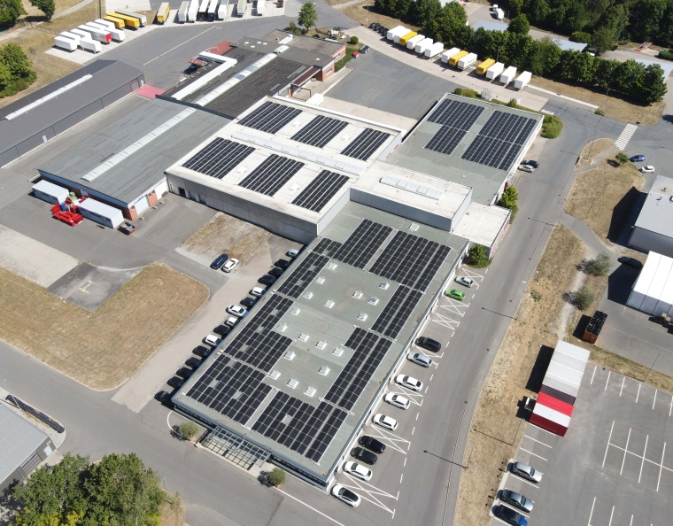 Standort Bad Mergentheim mit Photovoltaikanlage. Bild: Würth Industrie Service