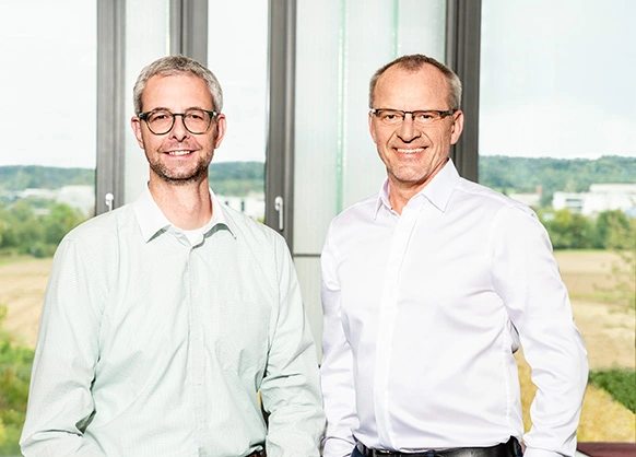 Robert Schüler (l.), Leiter der Plano Solutions GmbH, und Bernhard Sommer,...