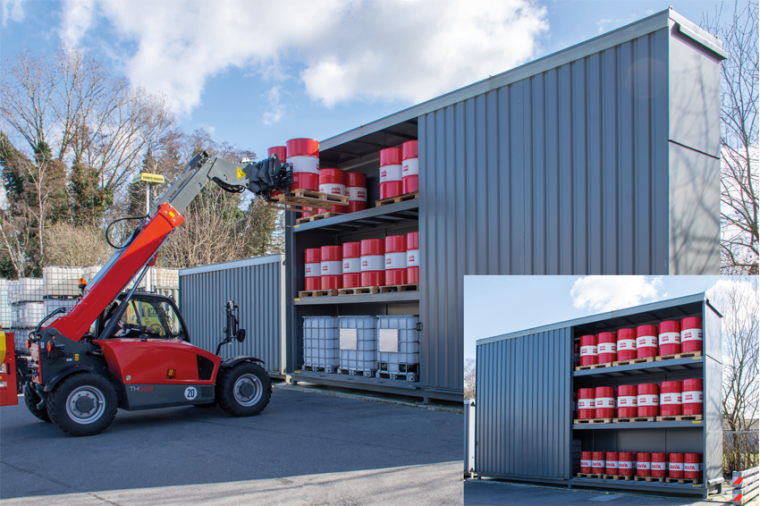 Bauer hat den Regalcontainer so konstruiert, dass dieser geteilt und vor Ort...