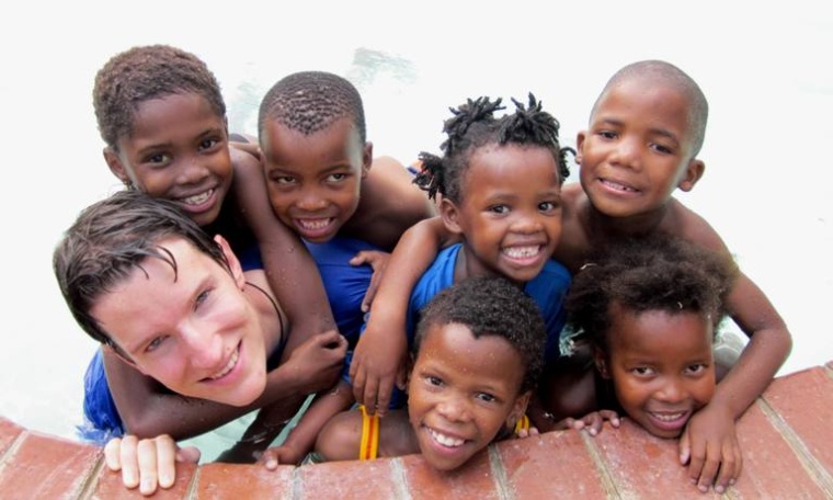 Co-founder of SOS Africa, Matt Crowcombe with SOS Africa Children