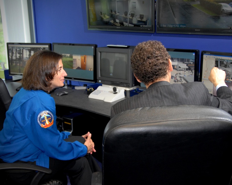 Astronaut Nicole Passonno Stotts at her recent visit to IndigoVision