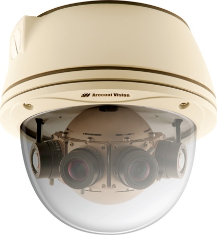 Arecont Vision‘s 8 megapixel AV8365DN, a 360-degree ­panoramic view...