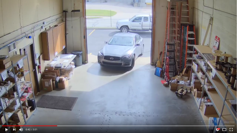 In this example, a 5MP Contera Bullet camera installed in a business garage...