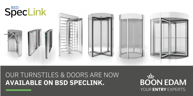Boon Edam Entrances Now Available on BSD SpecLink