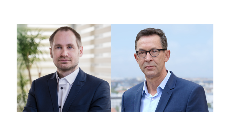 left: Sascha Keller, CEO of Bird Home Automation; right: Dr. Bernd Müller,...