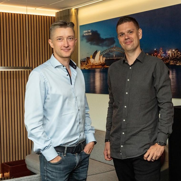 Thomas Jensen, CEO of Milestone Systems, and Andreas Pettersson, CEO of Arcules