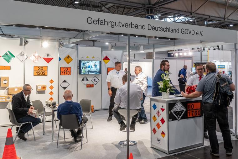 Blick auf den Stand des Gefahrgutverband Deutschland GGVD e.V. auf der GGS 2022