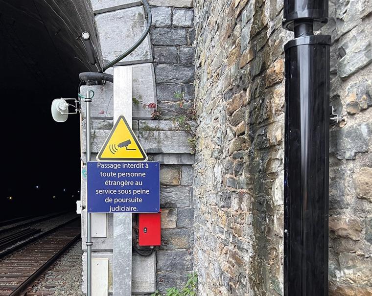 The infrared columns are installed near tunnels prone to trespass.