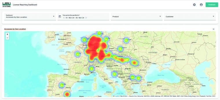 Heatmap von Europa mit einem roten Hitzefeld in Deutschland und Mitteleuropa